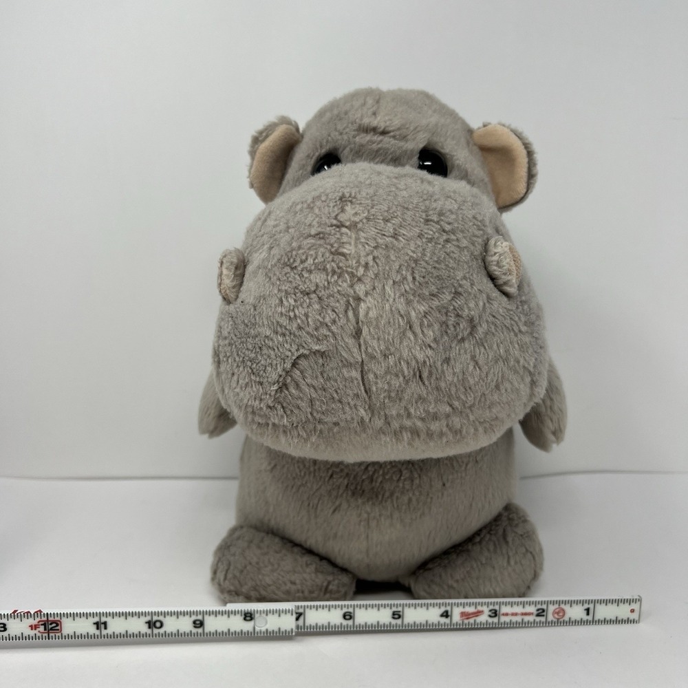 Gray Hippopotamus Hippo Fat Plush 11" Aurora Stuffed Animal Cuddly Soft Play Toy - Picture 7 of 16
